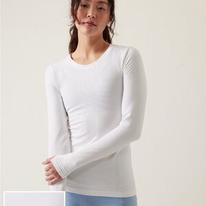 NWOT Athleta Flurry Blizzard Rib Top White Size Small